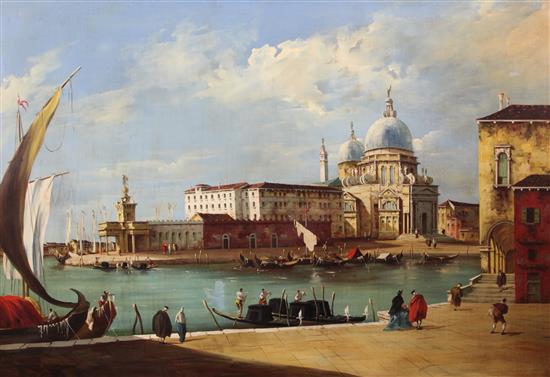 Italian School Riva Dei Shiavoni and The Doges Palace, Venice, 27.5 x 39.5in.